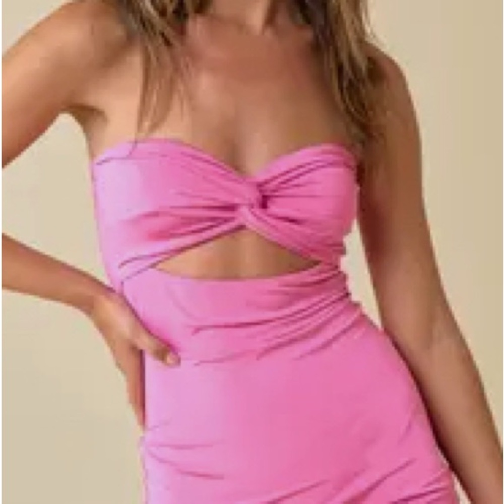 Twisted Bodice Tube Mini Dress